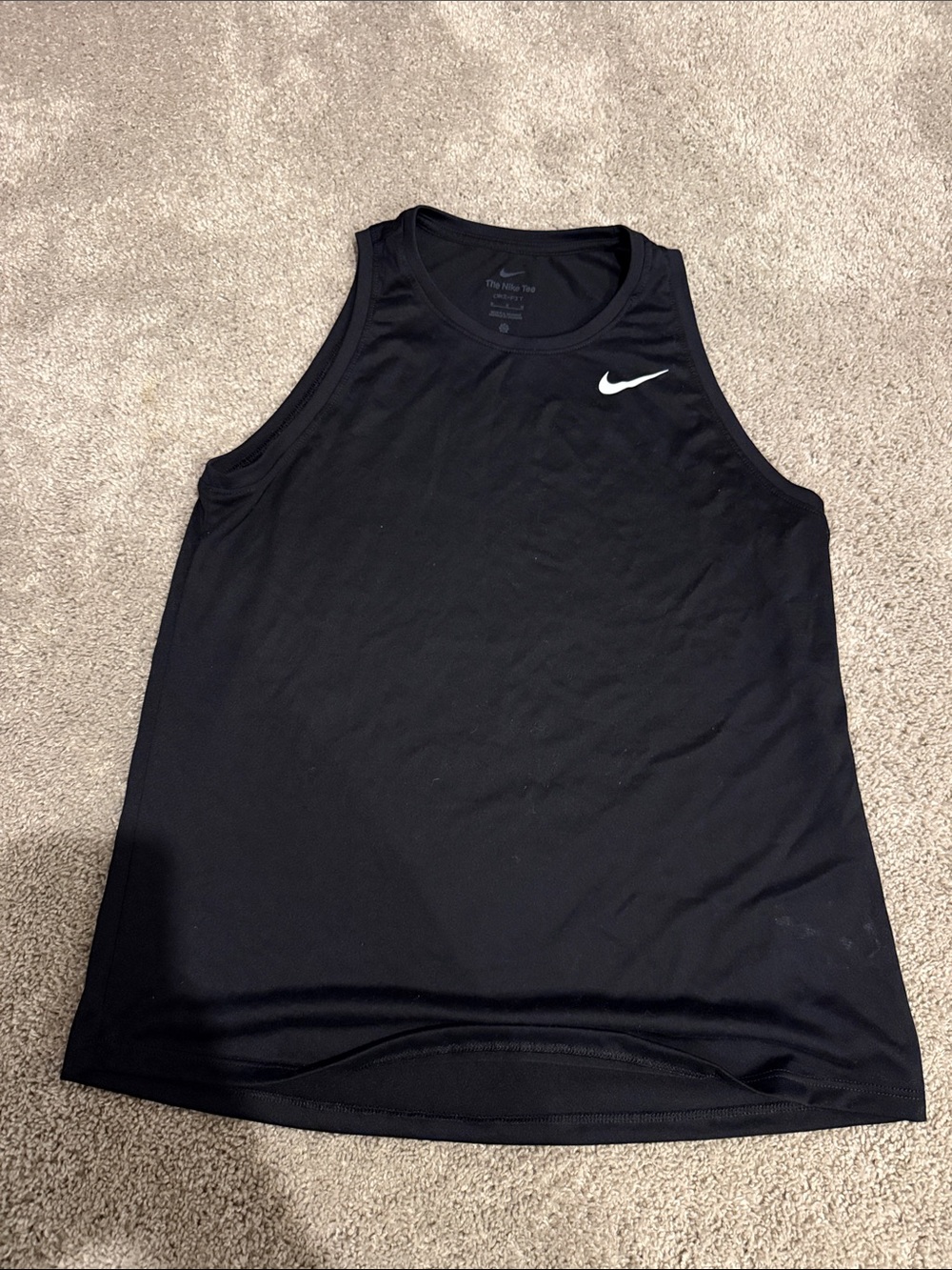 Nike Black Athletic Tank with White Swoosh Accent